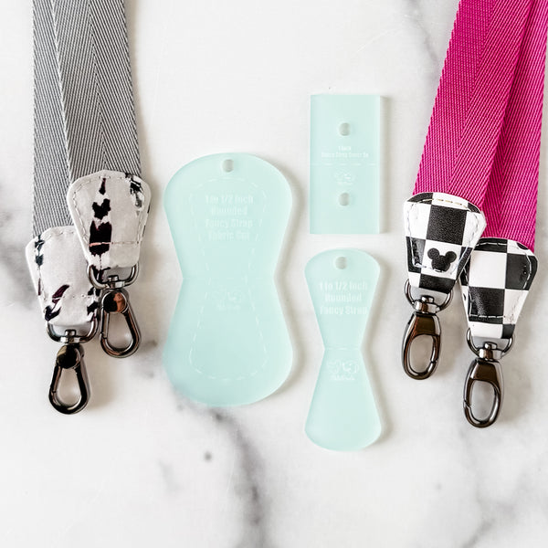 ROUNDED Fancy Straps - Size 1" Webbing to 1/2" Hook - FROSTED SEAFOAM - Set of 3 - Acrylic Template