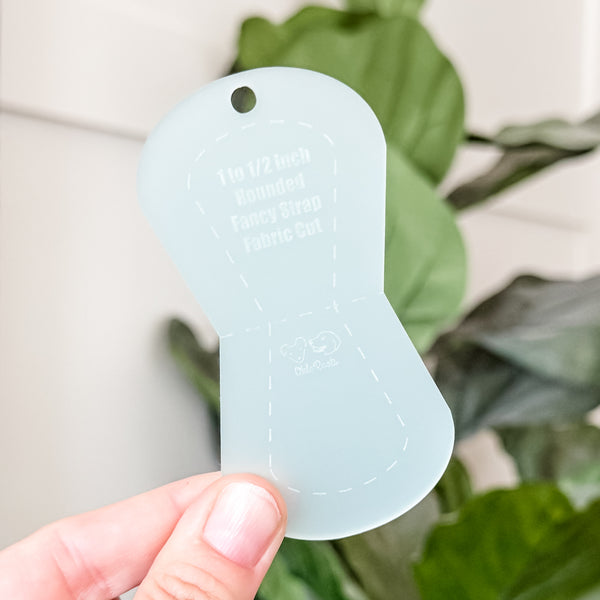ROUNDED Fancy Straps - Size 1" Webbing to 1/2" Hook - FROSTED SEAFOAM - Set of 3 - Acrylic Template