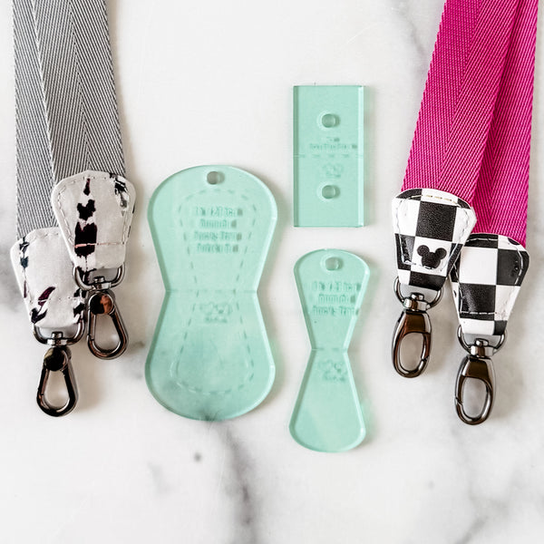 ROUNDED Fancy Straps - Size 1" Webbing to 1/2" Hook - LIGHT GREEN - Set of 3 - Acrylic Template
