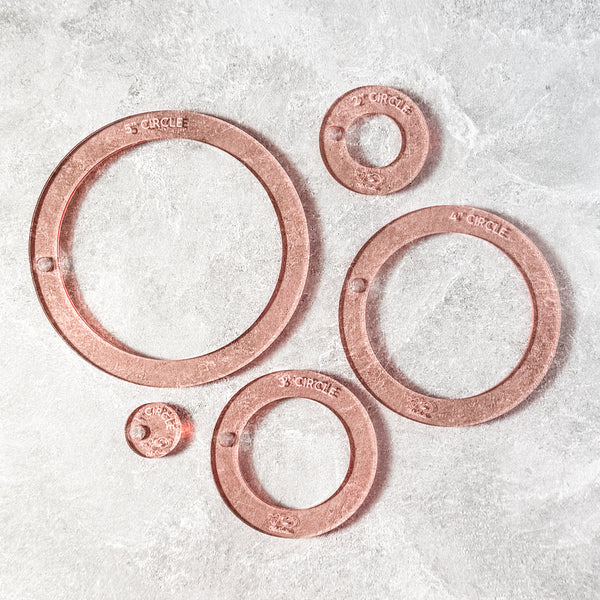 Circle - Rose Gold -  Acrylic Template - Set of 5