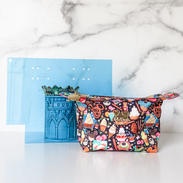 Mini Picnic Pouch / Purse Acrylic Template FULL PANEL ADD ON - BLUE - Single Template