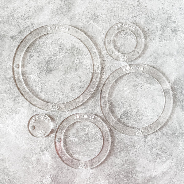 Circle HALVES - Clear -  Acrylic Template - Set of 5