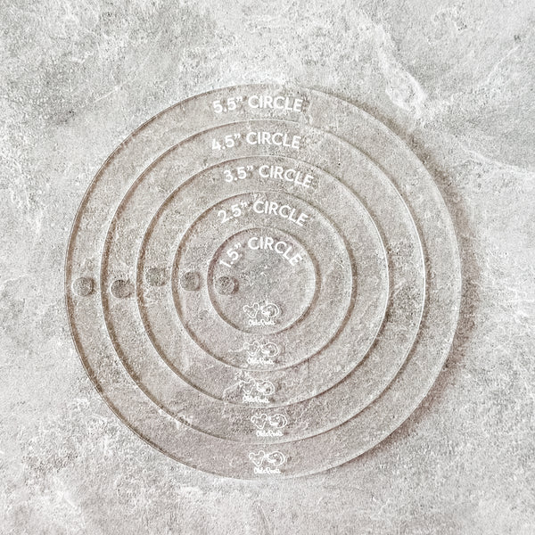 Circle HALVES - Clear -  Acrylic Template - Set of 5