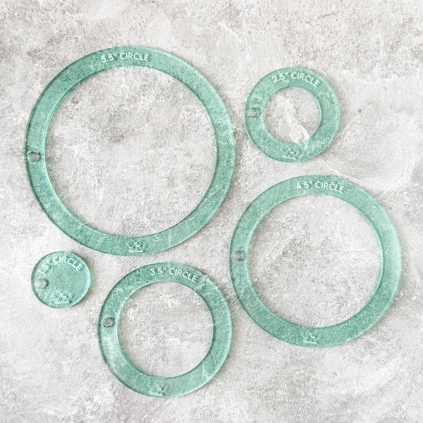 Circle HALVES - Light Green -  Acrylic Template - Set of 5