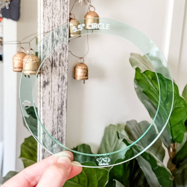 Circle HALVES - Light Green -  Acrylic Template - Set of 5