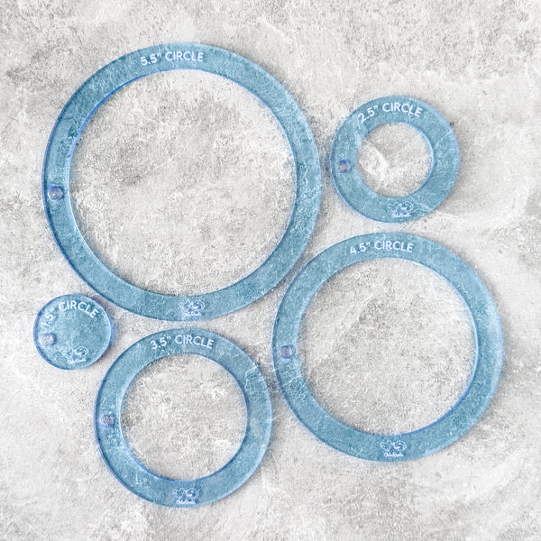 Circle HALVES - Ocean -  Acrylic Template - Set of 5