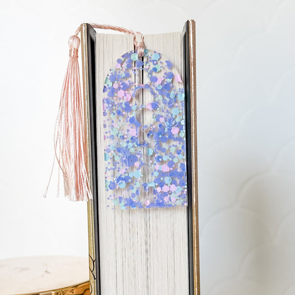 Bookish Bookmark - Pastel Purple Hexies - Tassel Color May Vary