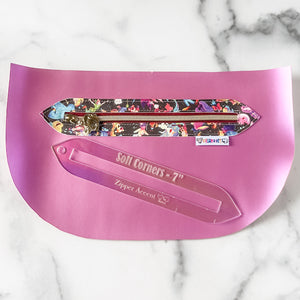 Soft Corners Zipper Accent Template - Holographic - 3 Sizes Available