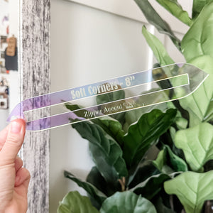 Soft Corners Zipper Accent Template - Holographic - 3 Sizes Available