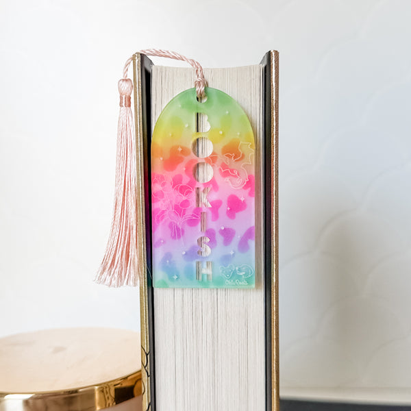 Bookish Bookmark - Rainbow Matte Leopard - Tassel Color May Vary
