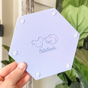 Hexagon Craft Tray - Honeycomb Base with Grips - Blue and Purples