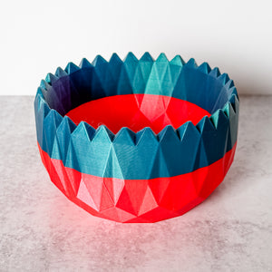 Large Spiked Craft Bowl -  Classic Red  With Mermaid BlueTop - Designed by Newt!