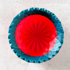 Large Spiked Craft Bowl -  Classic Red  With Mermaid BlueTop - Designed by Newt!