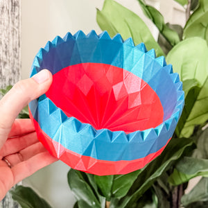 Large Spiked Craft Bowl -  Classic Red  With Mermaid BlueTop - Designed by Newt!