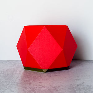 Large Jewel Craft Bowl - Classic Red with Purple Chrome Base