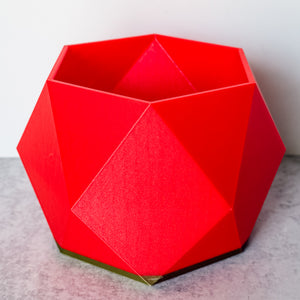 Large Jewel Craft Bowl - Classic Red with Purple Chrome Base
