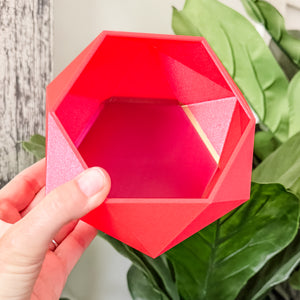 Large Jewel Craft Bowl - Classic Red with Purple Chrome Base