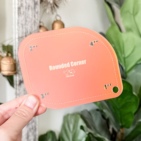 1-2-3-4 Inch Rounded Corners  - Frosted Holographic -  Acrylic Template