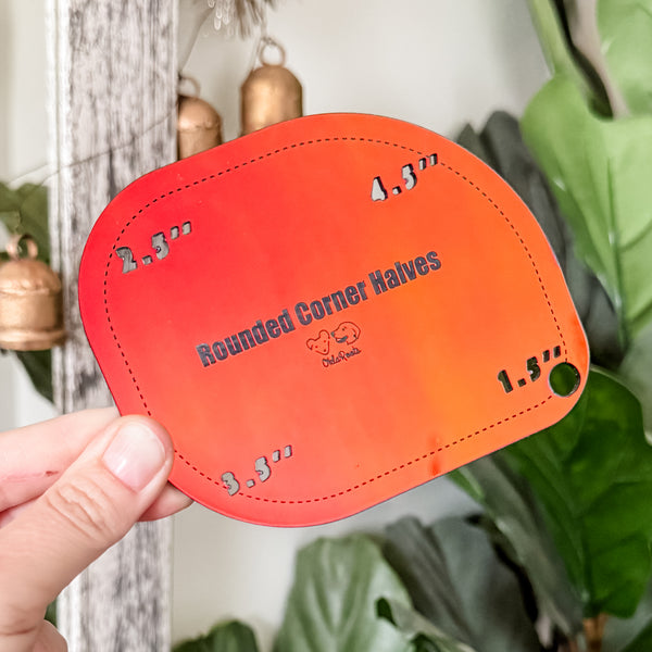 1-2-3-4 HALVES Inch Rounded Corners  - Sunset SOLID (Not Transparent) -  Acrylic Template