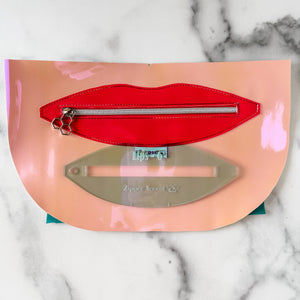 Lips Zipper Accent Template - Light Green - 3 Sizes Available