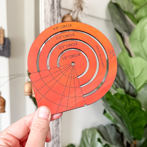 Boxed Round Accent - 1.5"/2.5"/3.5"/4.5"  - Sunset SOLID (Not Transparent) -  Acrylic Template