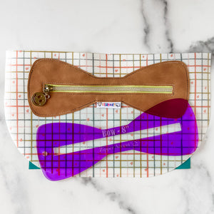Bow Zipper Accent Template - Purple - 3 Sizes Available