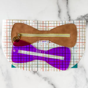 Bow Zipper Accent Template - Purple - 3 Sizes Available