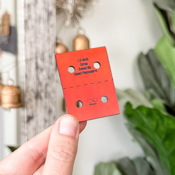 Strap End Template With Rivet Placement - Set of 4 - Sunset SOLID (Not Transparent)