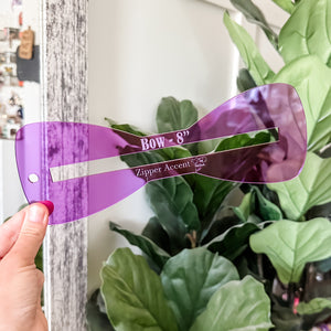 Bow Zipper Accent Template - Purple - 3 Sizes Available