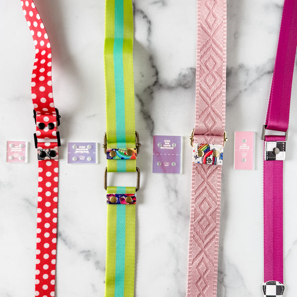 Strap End Template With Rivet Placement - Set of 4 - Frosted Holographic