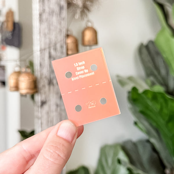 Strap End Template With Rivet Placement - Set of 4 - Frosted Holographic