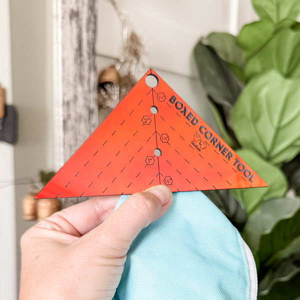 Boxed Corner Tool - Triangle - Half Inch Markings - 3" Deep - Sunset SOLID (Not Transparent) -  Acrylic Template