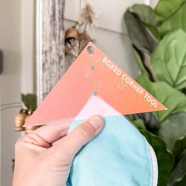 Boxed Corner Tool - Triangle - Half Inch Markings - 3" Deep - Frosted Holographic -  Acrylic Template