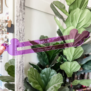 Ears Zipper Accent Template - Purple - 3 Sizes Available