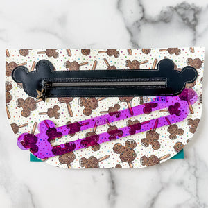 Ears Zipper Accent Template - Purple - 3 Sizes Available