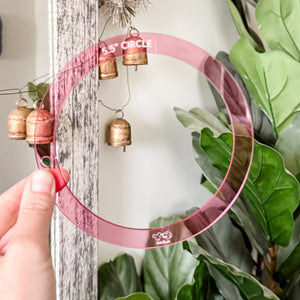 Circle HALVES - Pink -  Acrylic Template - Set of 5