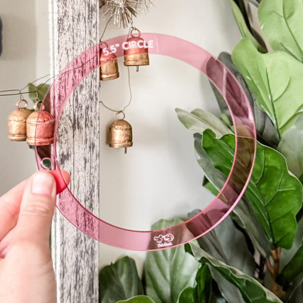 Circle HALVES - Pink -  Acrylic Template - Set of 5