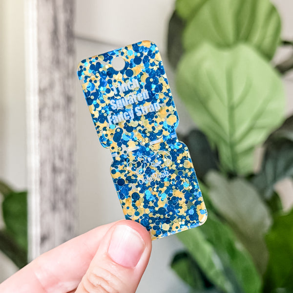 Open Center SQUARED Fancy Straps - Size 1" - LIMITED COLOR - Gold Blue Dots - Set of 3 - Acrylic Template