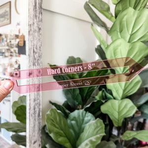 Hard Corners Zipper Accent Template - Pink - 3 Sizes Available