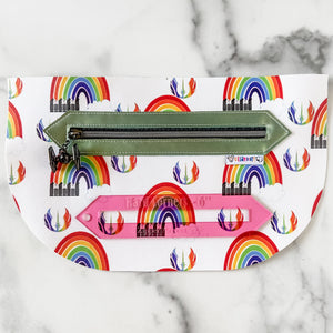 Hard Corners Zipper Accent Template - Pink - 3 Sizes Available