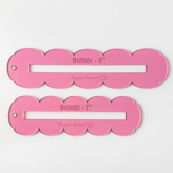 Bubble Zipper Accent Template - Pink - 3 Sizes Available