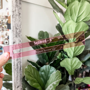 Square Zipper Accent Template - Pink - 3 Sizes Available