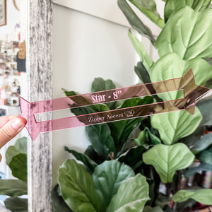 Star Zipper Accent Template - Pink - 3 Sizes Available