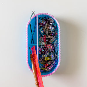Craft Organizer - Chain - Baby Blue With Lavender Topper