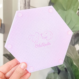 Hexagon Craft Tray - Honeycomb Base with Grips - Pink Gem