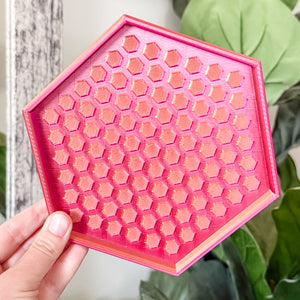 Hexagon Craft Tray - Honeycomb Base with Grips - Cherry Limeade