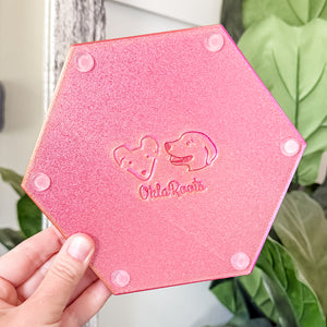 Hexagon Craft Tray - Honeycomb Base with Grips - Cherry Limeade