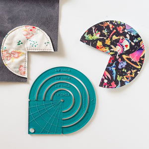 Boxed Round Accent - 1.5"/2.5"/3.5"/4.5"  - Teal -  Acrylic Template