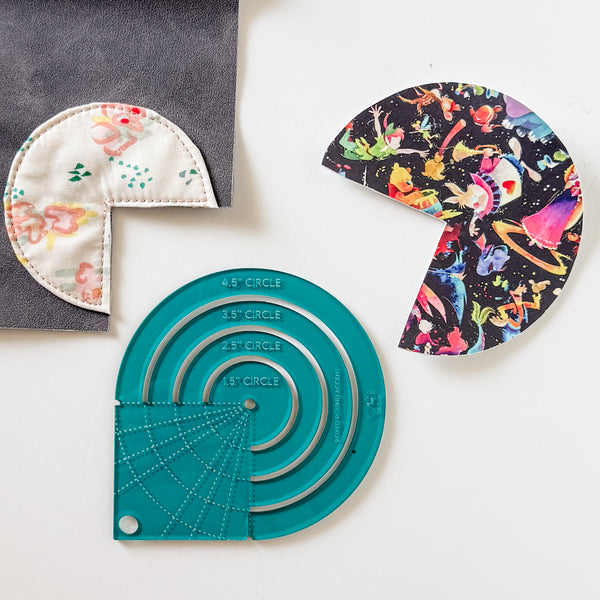 Boxed Round Accent - 1.5"/2.5"/3.5"/4.5"  - Teal -  Acrylic Template