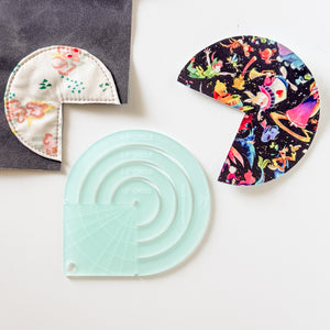 Boxed Round Accent - 1.5"/2.5"/3.5"/4.5"  - Frosted Seafoam -  Acrylic Template